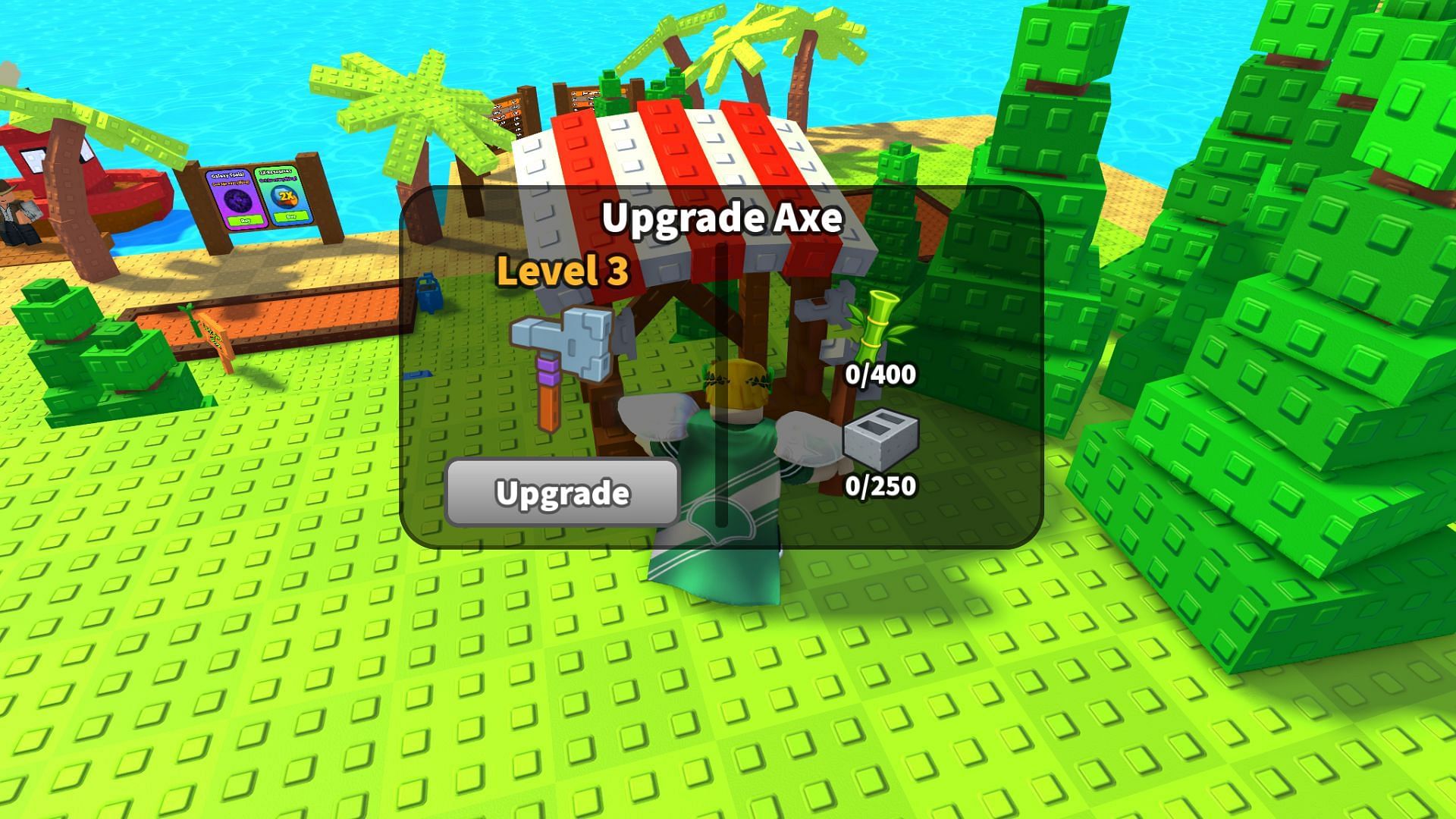 You must upgrade your tools to make them effective (Image via Roblox)